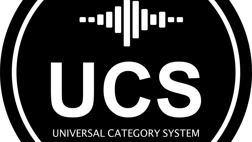 Black and white Universal Category System logo with a circular UCS mark and waveform symbol