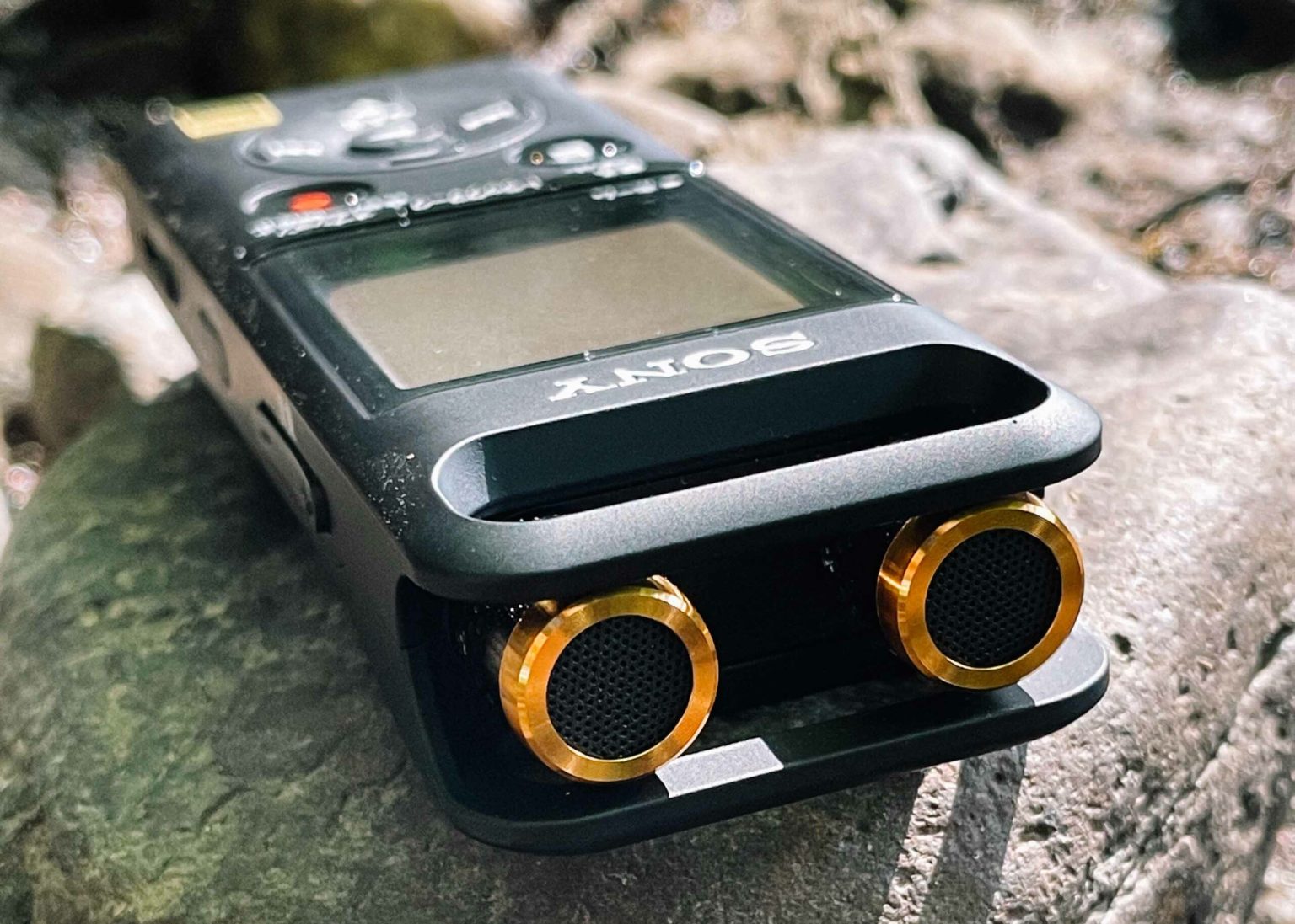 Sony PCM-A10 microphones in the inward-facing position
